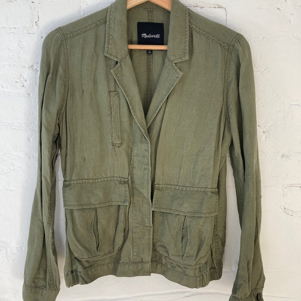 Madewell League Cargo Linen Blend Jacket (xs)
